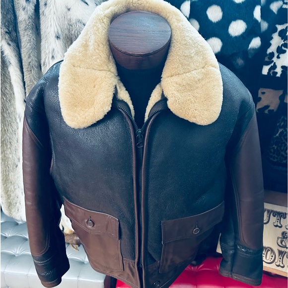 Avirex LTD Winter Flying Bomber Jacket Skeepskin Air Force Uniform USA - 42 - Picture 13 of 14